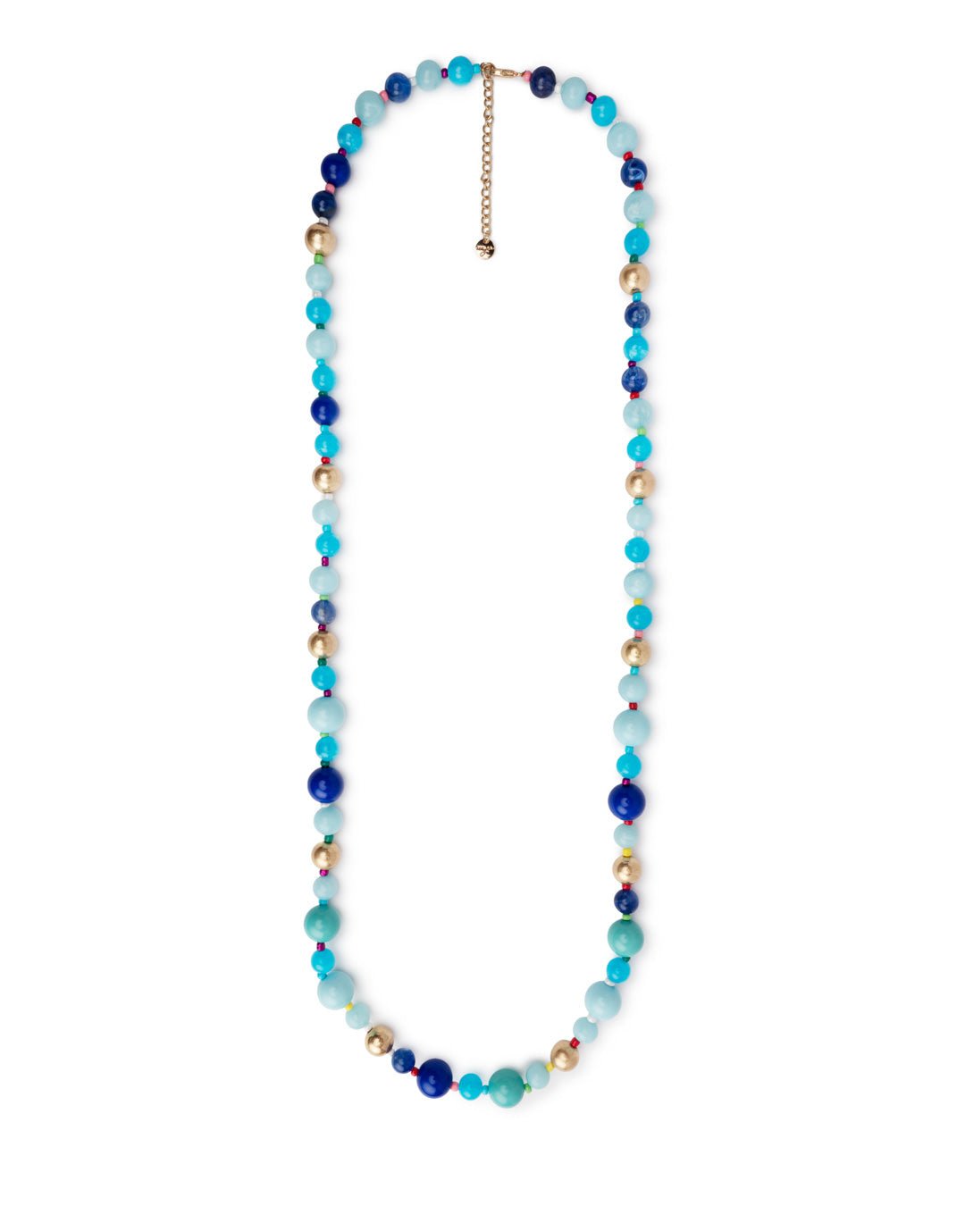 Collana lunga con mix di balls pietre dure dal tono blu - Mya Accessories