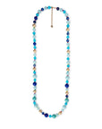 Collana lunga con mix di balls pietre dure dal tono blu - Mya Accessories