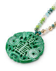 Collana lunga con microcristalli e pendente in acrilico mandala verde - Mya Accessories