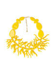 Collana girocollo in acrilico con rami in corallo colore senape - Mya Accessories