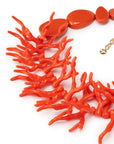Collana girocollo in acrilico con rami in corallo colore arancio - Mya Accessories