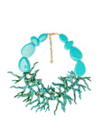 Collana girocollo in acrilico con rami in corallo colore turchese - Mya Accessories