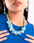 Collana in acrilico mix balls sui toni dell'azzurro - Mya Accessories