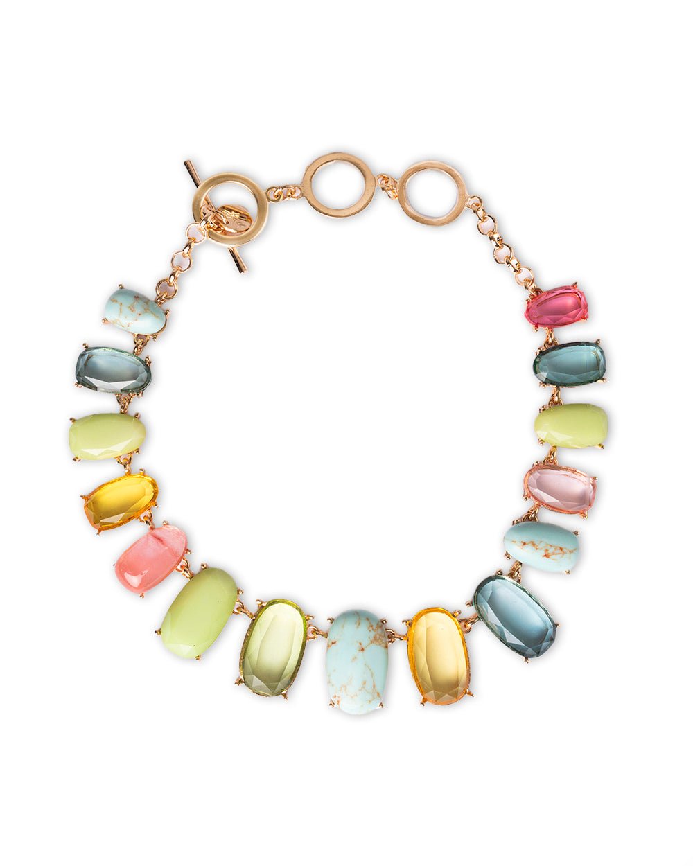 Collana girocollo con pietre in vetro e resina multicolore - Mya Accessories
