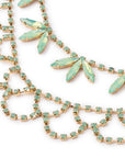 Collana girocollo in metallo a due linee con microcristalli in vetro verde - Mya Accessories