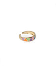 Anello in ottone regolabile con triangoli smaltati multicolore - Mya Accessories