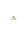 Anello in ottone regolabile con cuore smaltato bianco con zircone - Mya Accessories