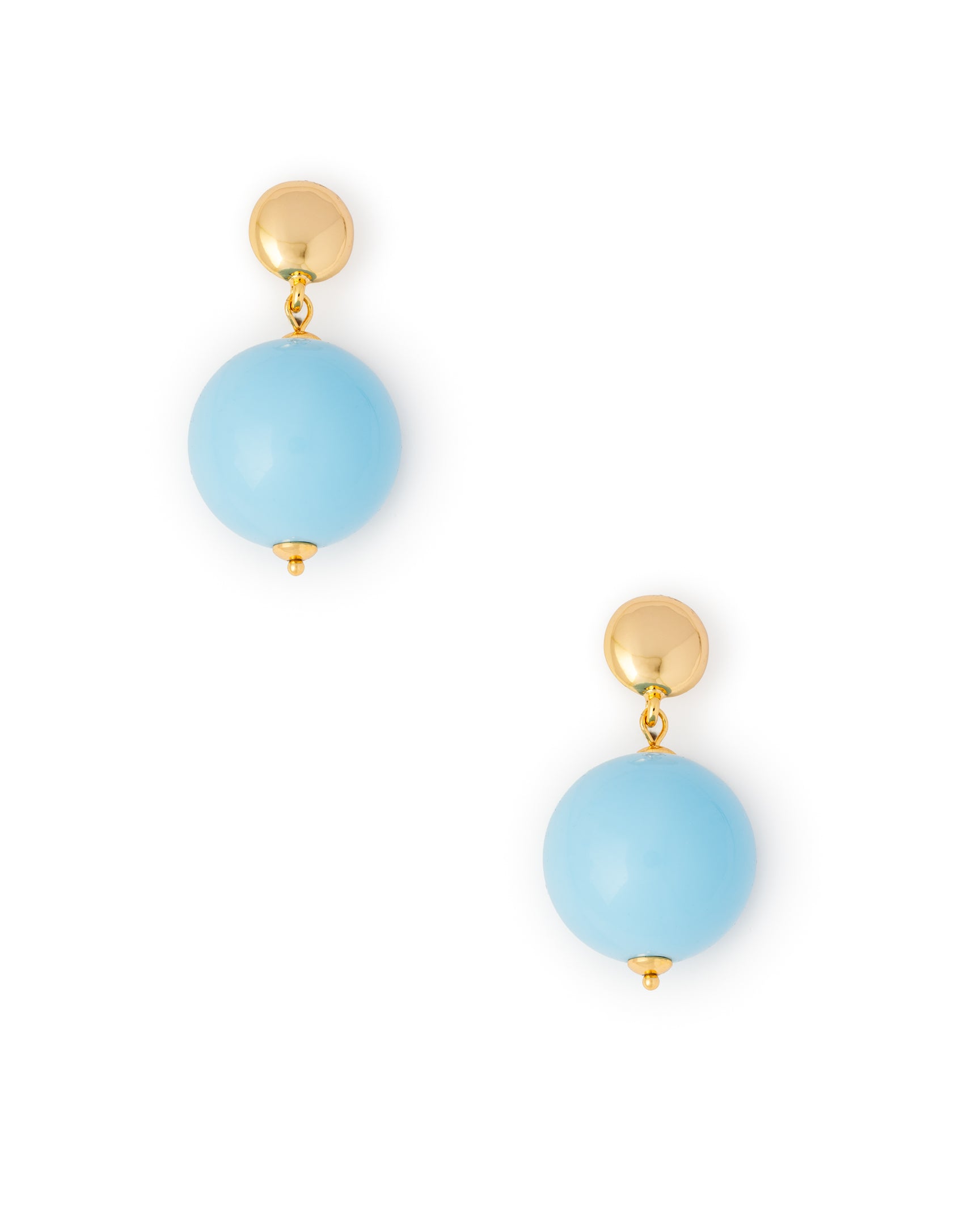 Orecchini in ottone con sfera XXL in acrilico celeste - Mya Accessories