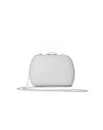 Borsa clutch ovale platino brillantata - Mya Accessories