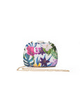 Borsa clutch con stampa floreale su fondo bianco - Mya Accessories