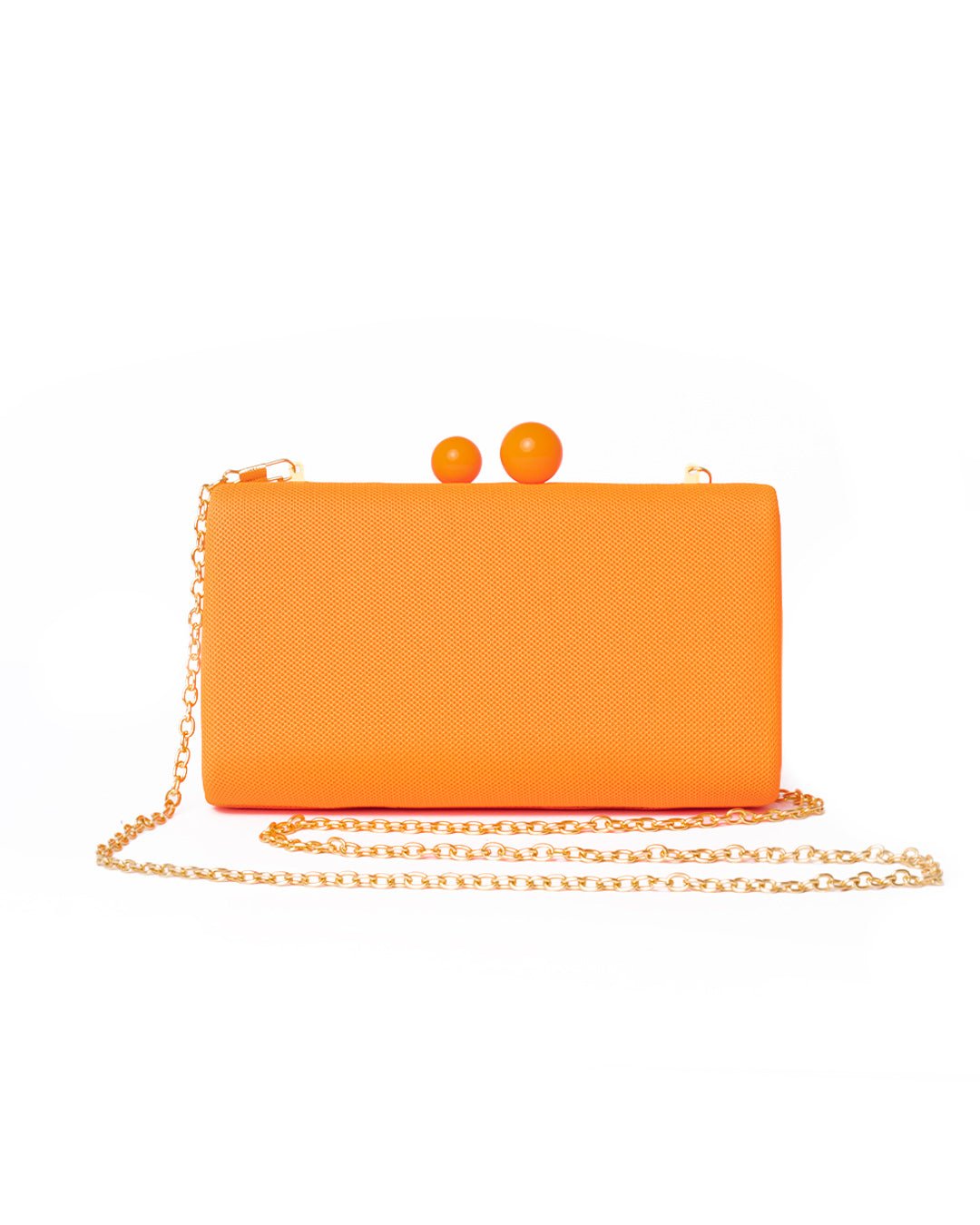 Borsa clutch clic clac tessuto arancio fluorescente - Mya Accessories