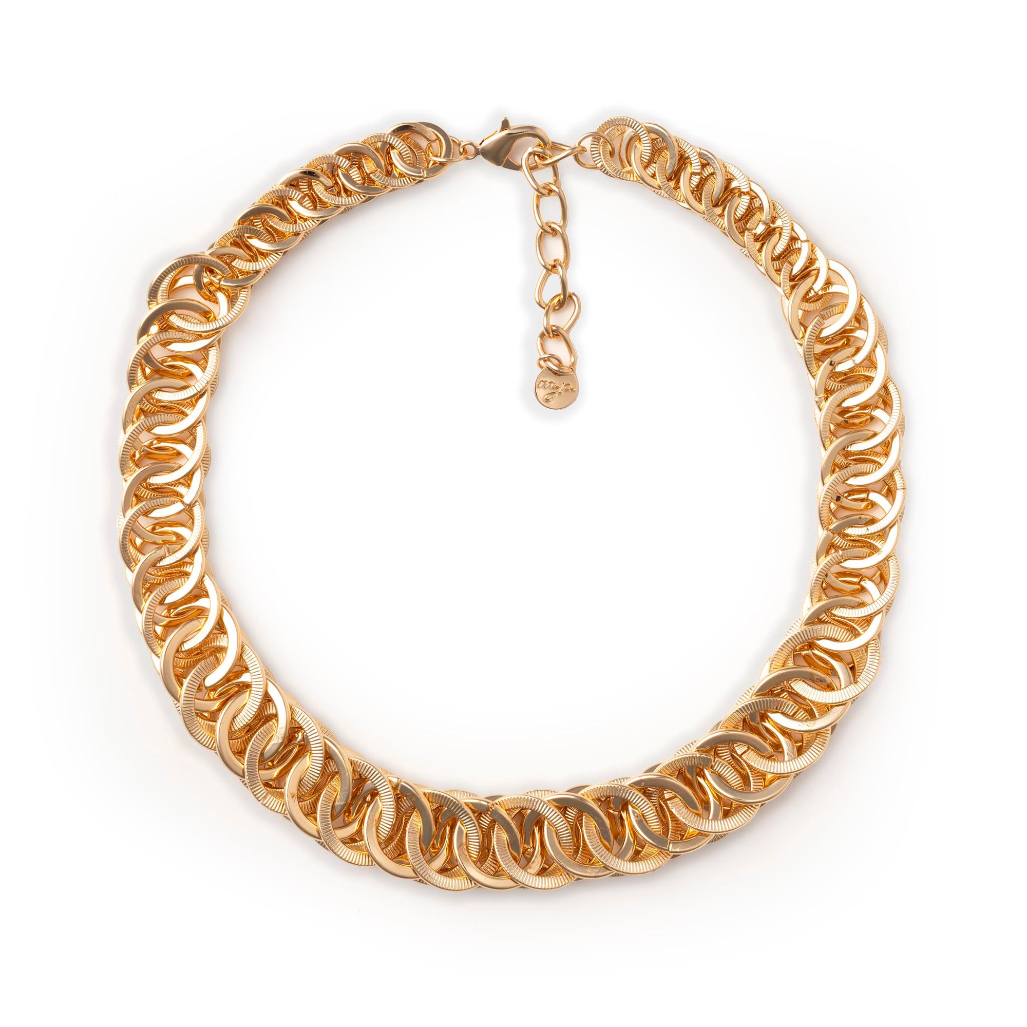 Collana girocollo a maglia circolare rigata, intrecciata - Mya Accessories