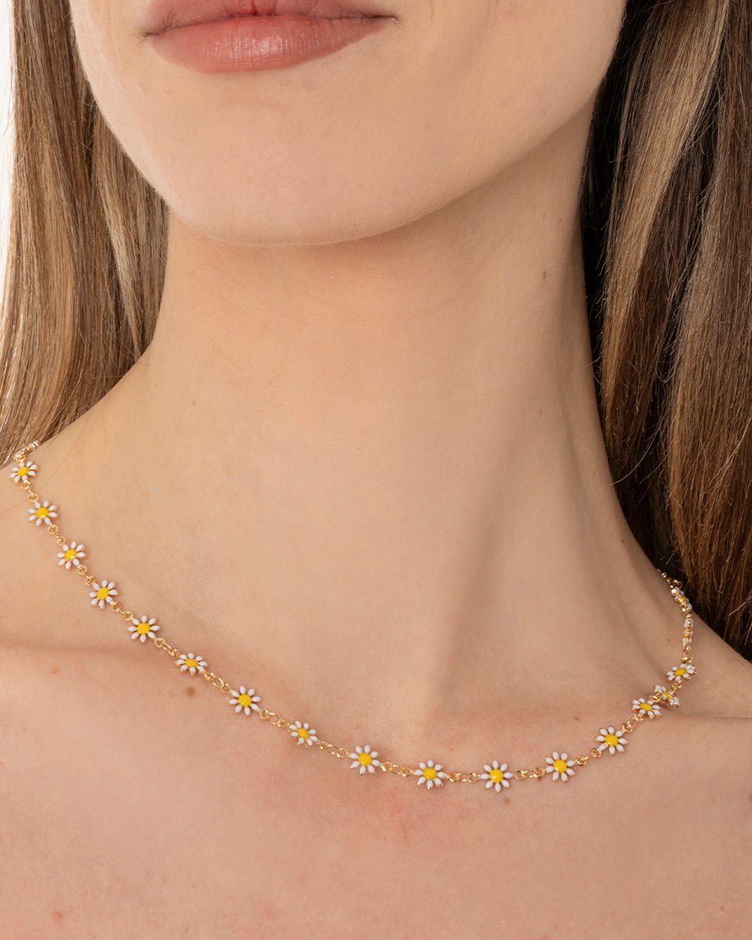 Collana girocollo con margherite bianche - Mya Accessories