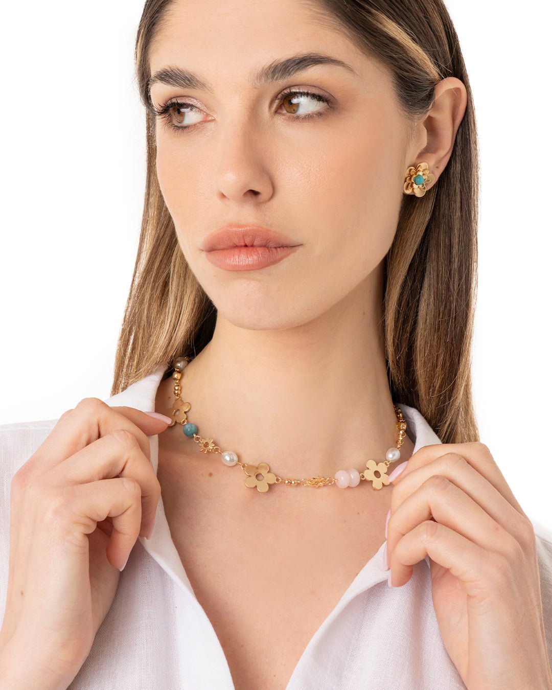 Collana girocollo con fiorellini in metallo - Mya Accessories