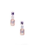 Orecchini pendenti con tre pietre in vetro tono rosa - Mya Accessories