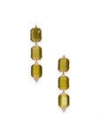 Orecchini pendenti con tre pietre in vetro verde - Mya Accessories