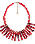 Collana girocollo acrilico con rami tono corallo - Mya Accessories