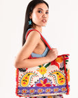Borsa mare in cotone con stampa multicolore - Mya Accessories