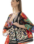 Borsa mare in cotone con stampa animalier multicolore - Mya Accessories