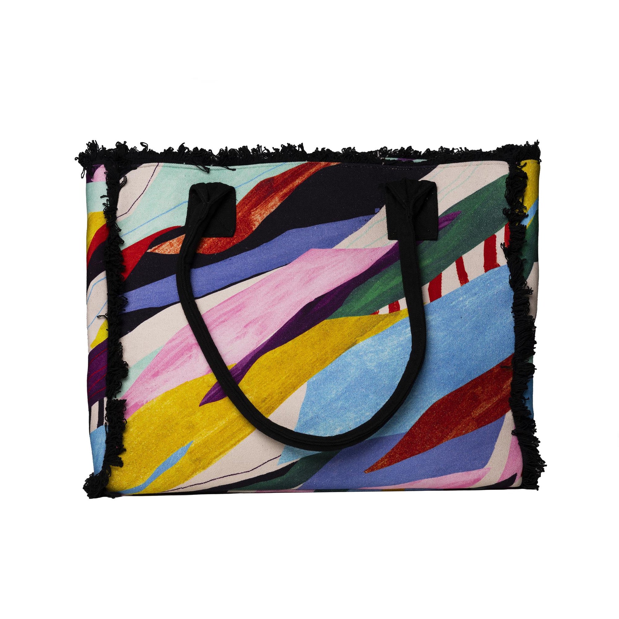 Borsa mare in cotone con stampa multicolore - Mya Accessories
