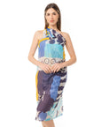 Pareo in cotone con texture marina tono blu - Mya Accessories