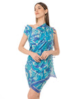 Pareo in cotone con fantasia tono turchese - Mya Accessories