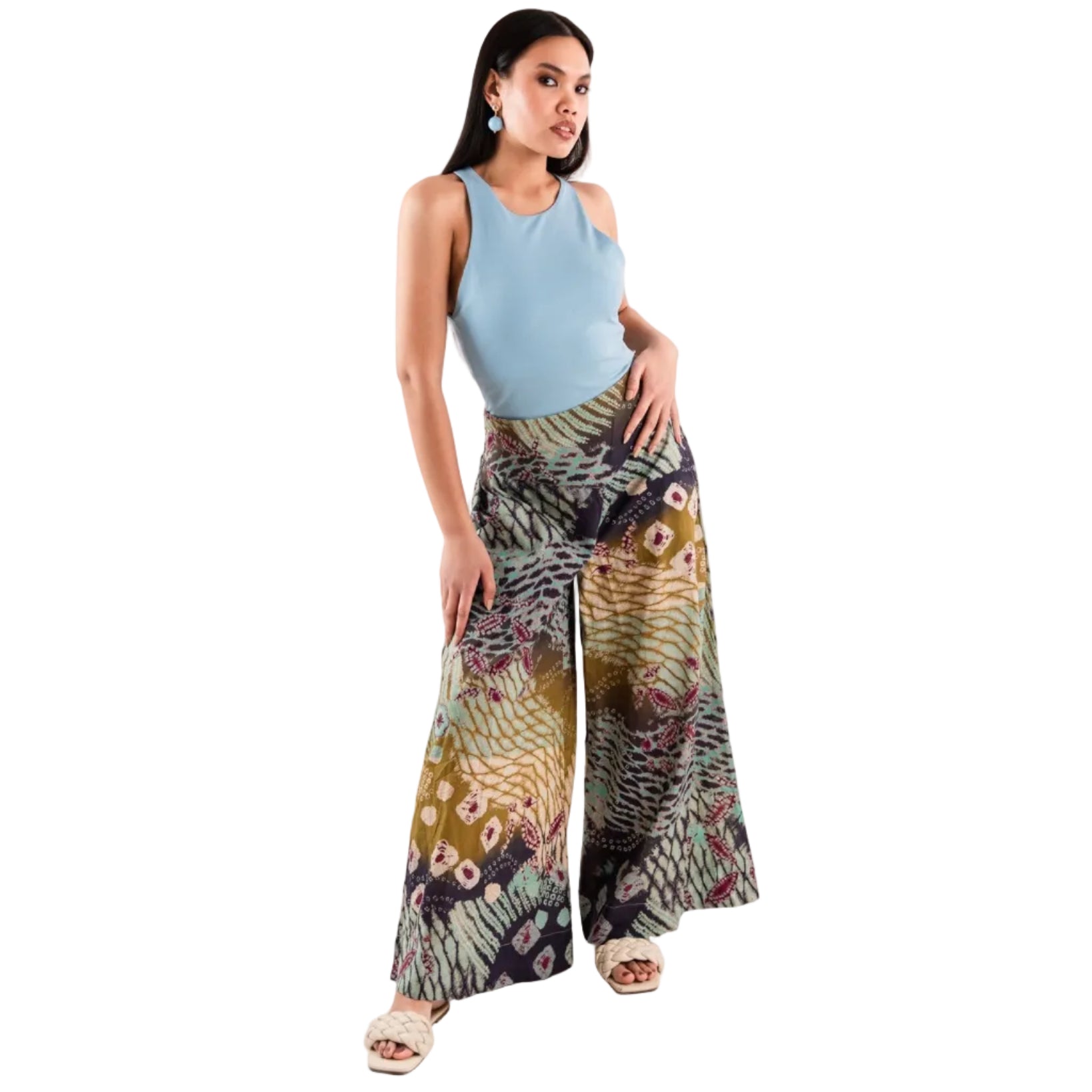 Pantalone in cotone con fantasia multicolore - Mya Accessories