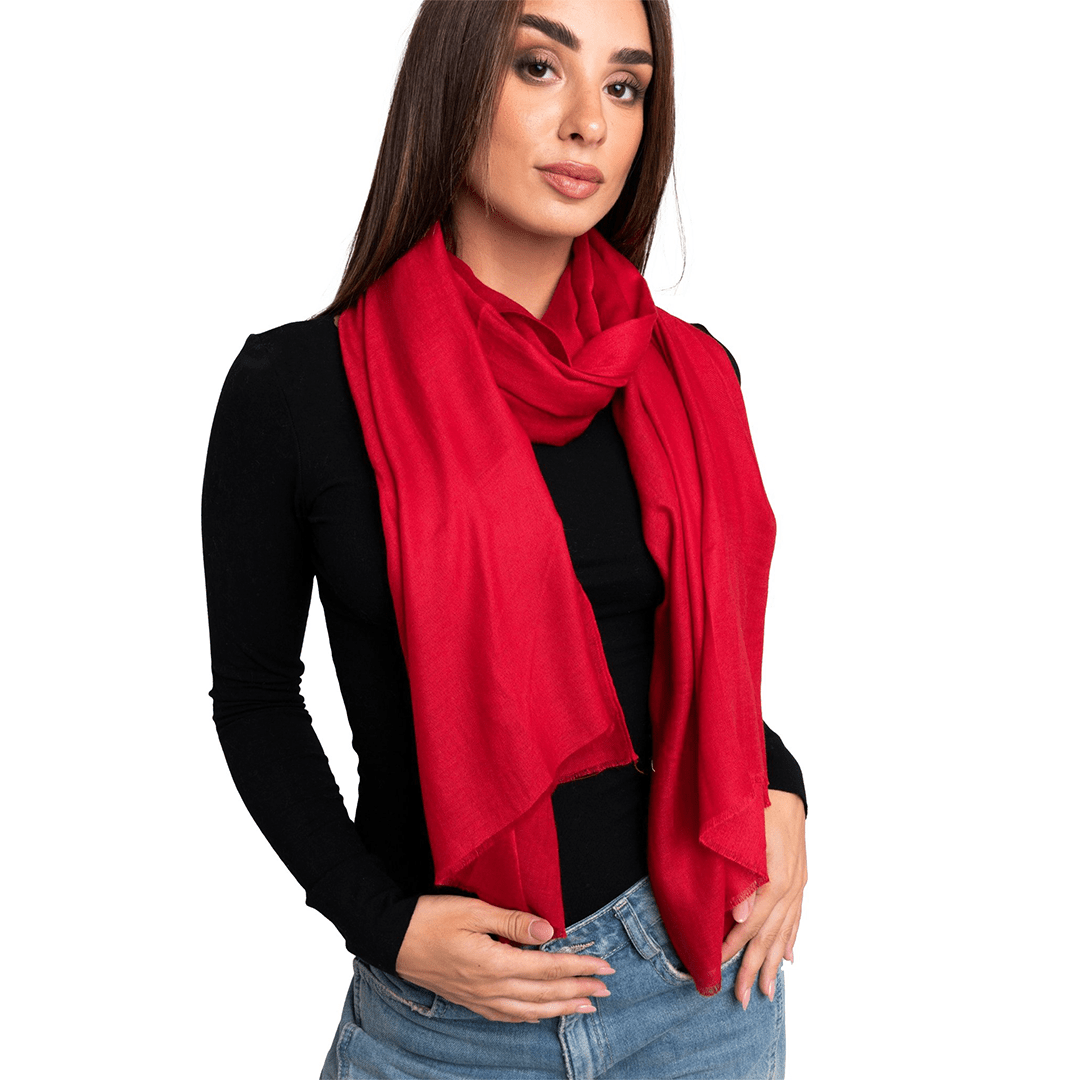 Sciarpa in cotone tinta unita rossa - Mya Accessories