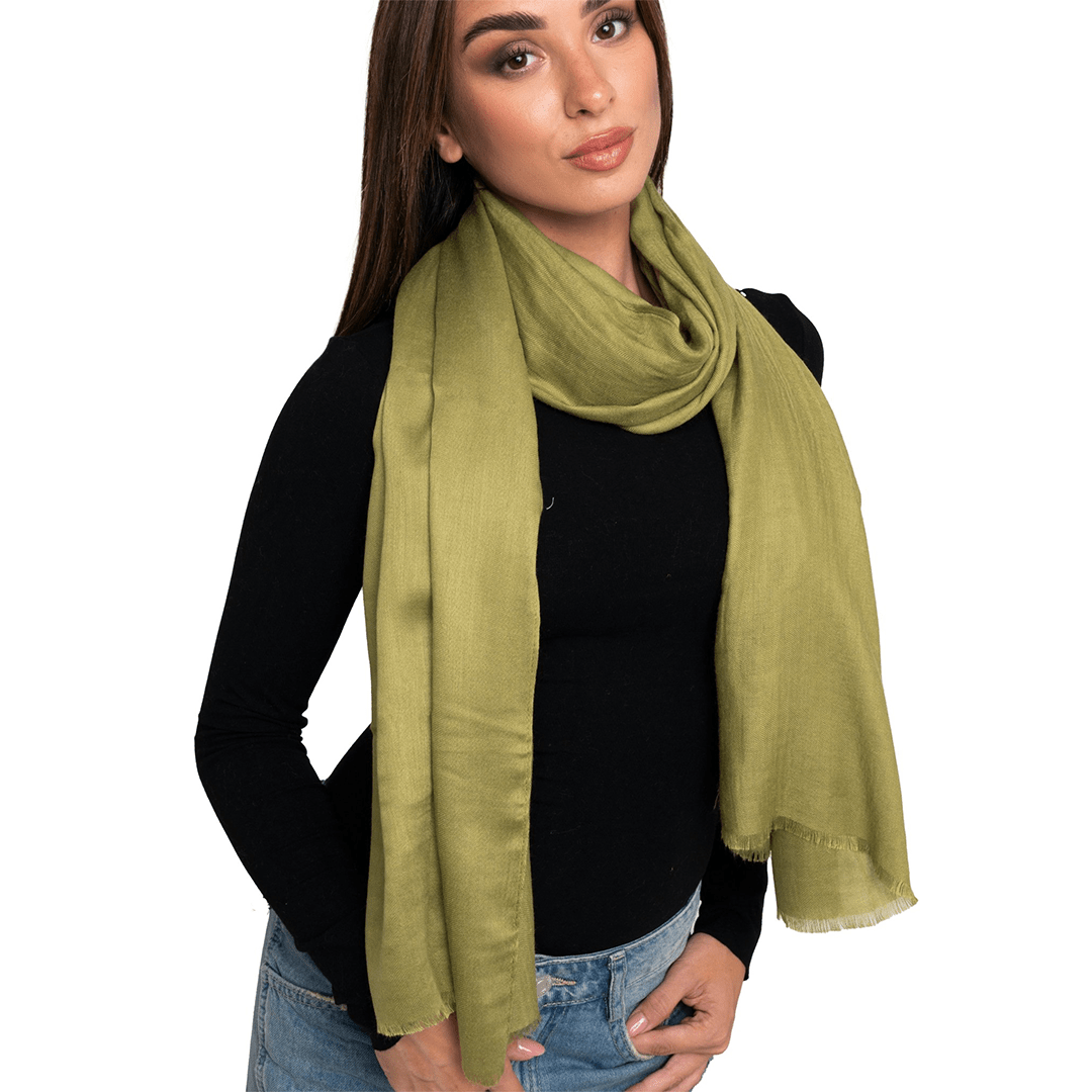 Sciarpa in cotone tinta unita verde acido - Mya Accessories