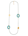 Collana lunga con microcristalli azzurri - Mya Accessories