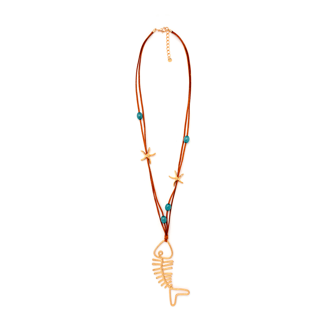 Collana con laccio e pendente a lisca di pesce - Mya Accessories