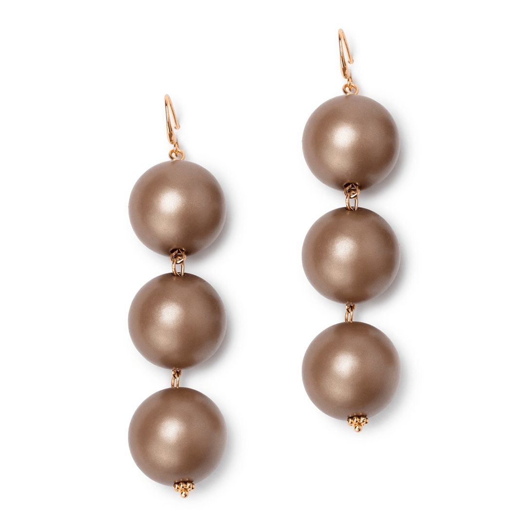 Orecchini balls in acrilico di colore fango - Mya Accessories