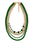 Collana multilinee in vetro e resina verde - Mya Accessories