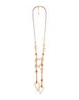 Collana da donna con laccio e pendente arancio - Mya Accessories