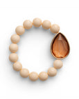 Bracciale elastico in acrilico con sfere beige e goccia arancio - Mya Accessories