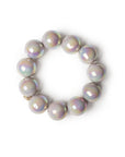 Bracciale elastico con sfere lucide in acrilico grigie - Mya Accessories