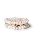 Bracciale elastico multi filo con pietre dure e vetro multicolore - Mya Accessories