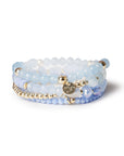 Bracciale elastico multi filo con pietre dure tono celeste - Mya Accessories