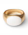 Bracciale a manetta con pietra in resina bianca - Mya Accessories