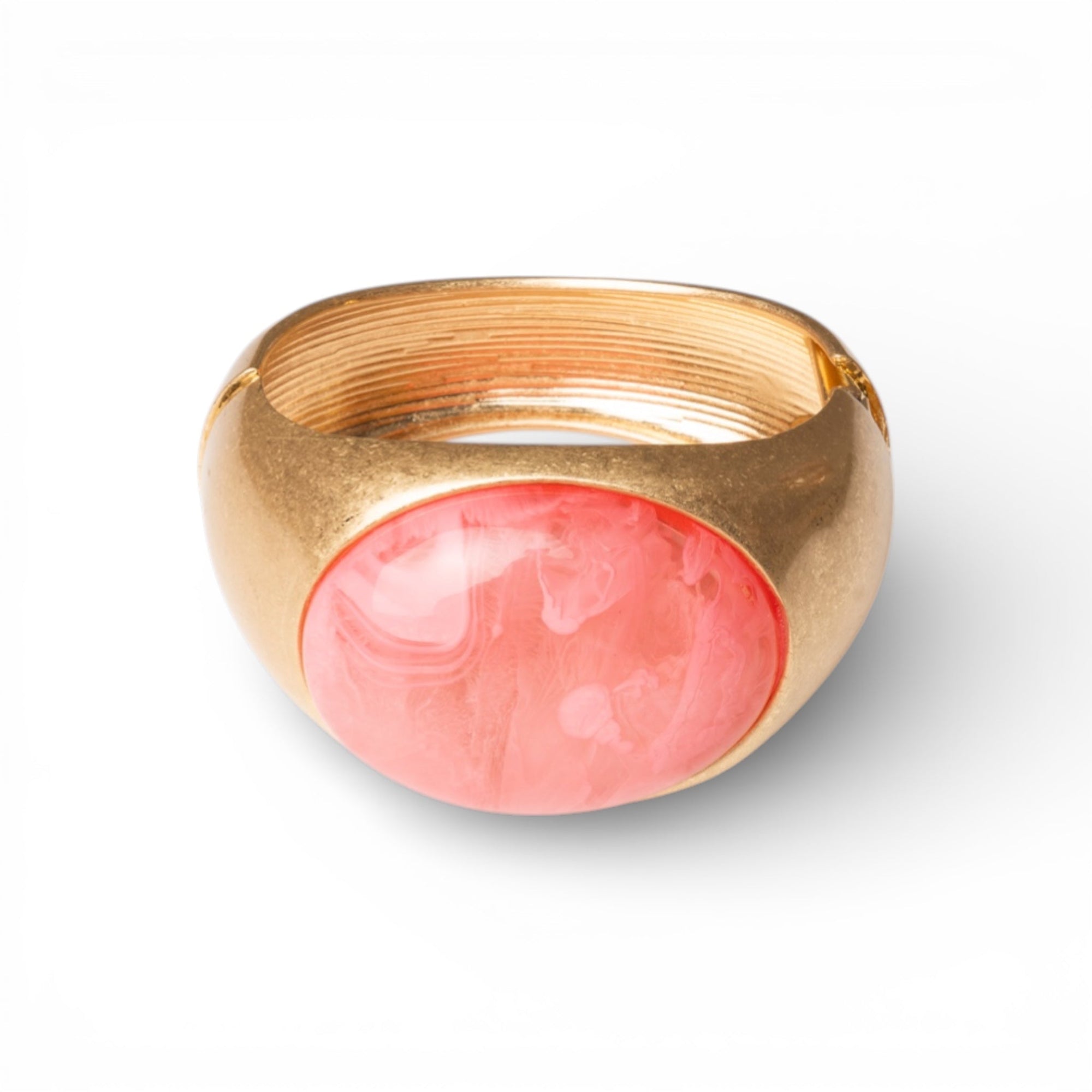 Bracciale a manetta con pietra in resina rosa - Mya Accessories