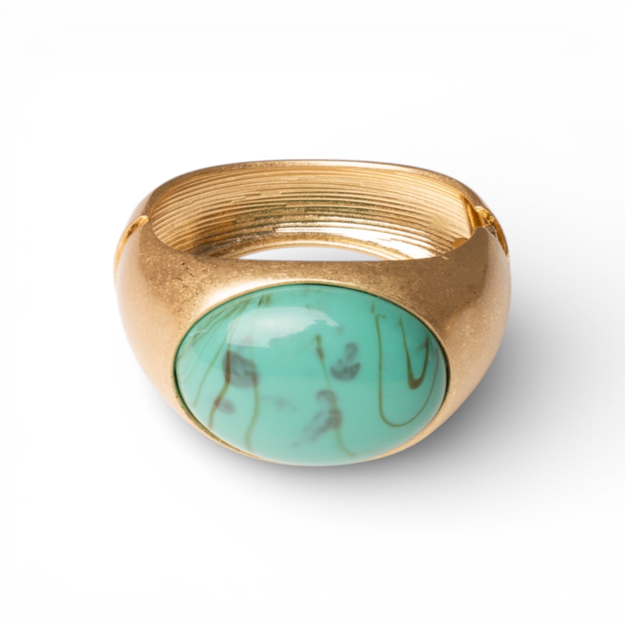 Bracciale a manetta con pietra in resina turchese - Mya Accessories