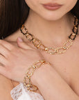 Bracciale con maglia rettangolare in metallo - Mya Accessories