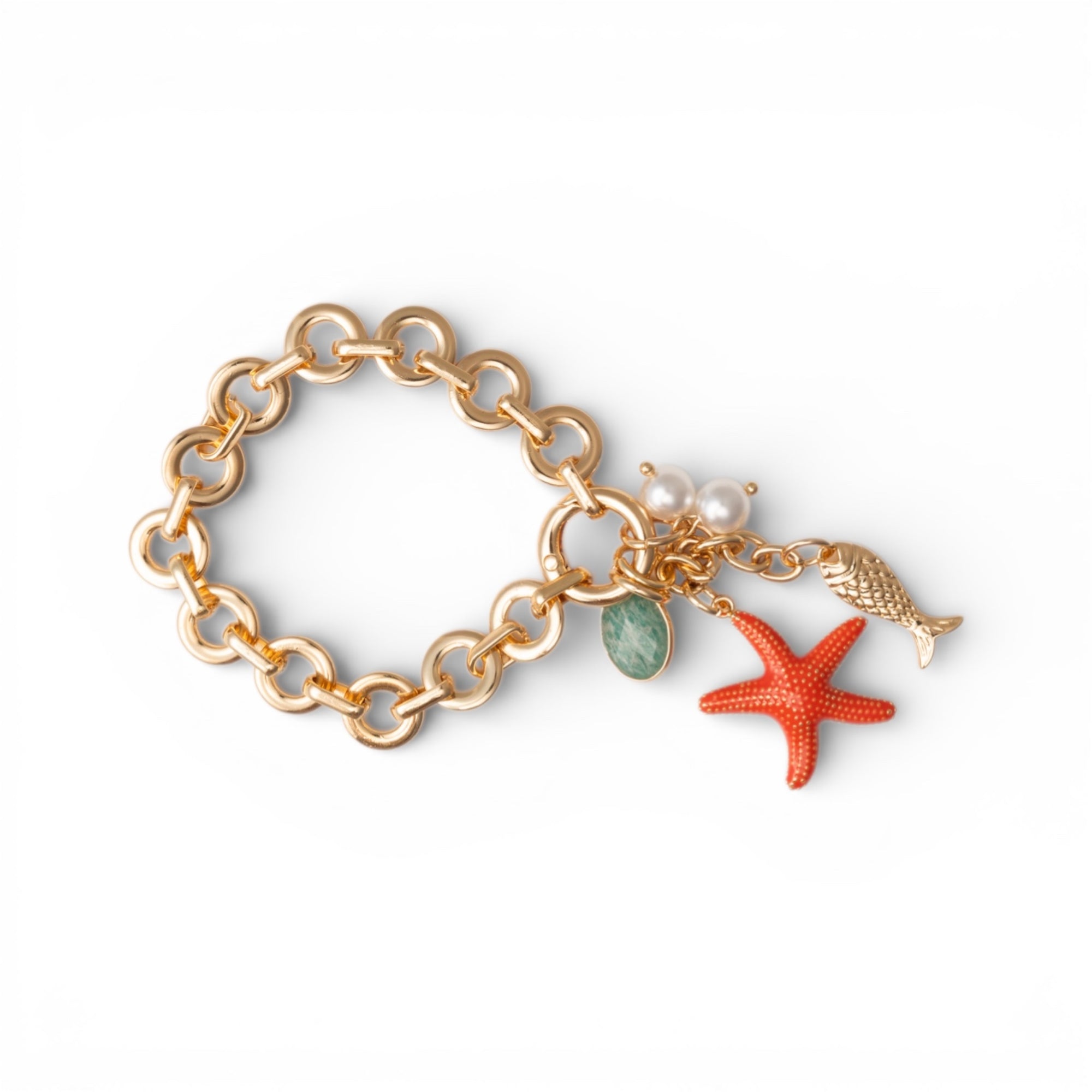 Bracciale con maglia circolare con charms marini - Mya Accessories