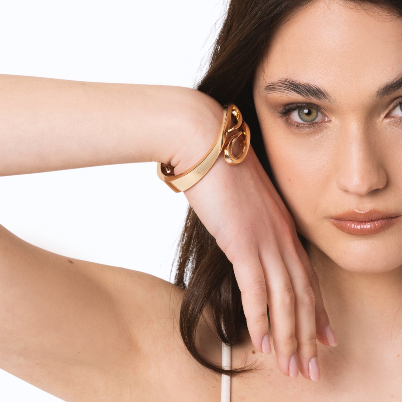 Bracciale a manetta rigido in metallo lucido - Mya Accessories