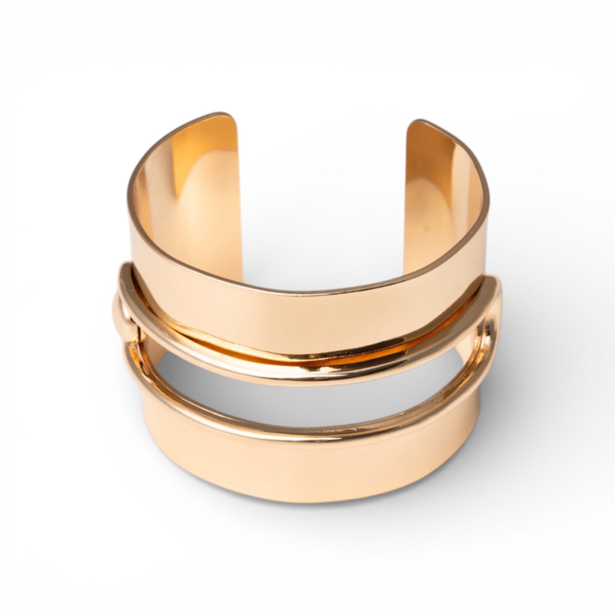 Bracciale rigido in metallo lucido forato - Mya Accessories