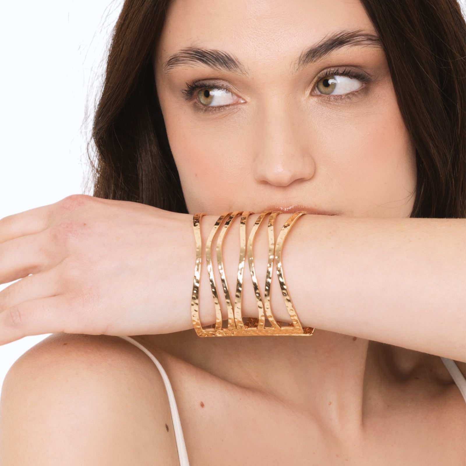 Bracciale rigido a fascia in metallo aperto - Mya Accessories