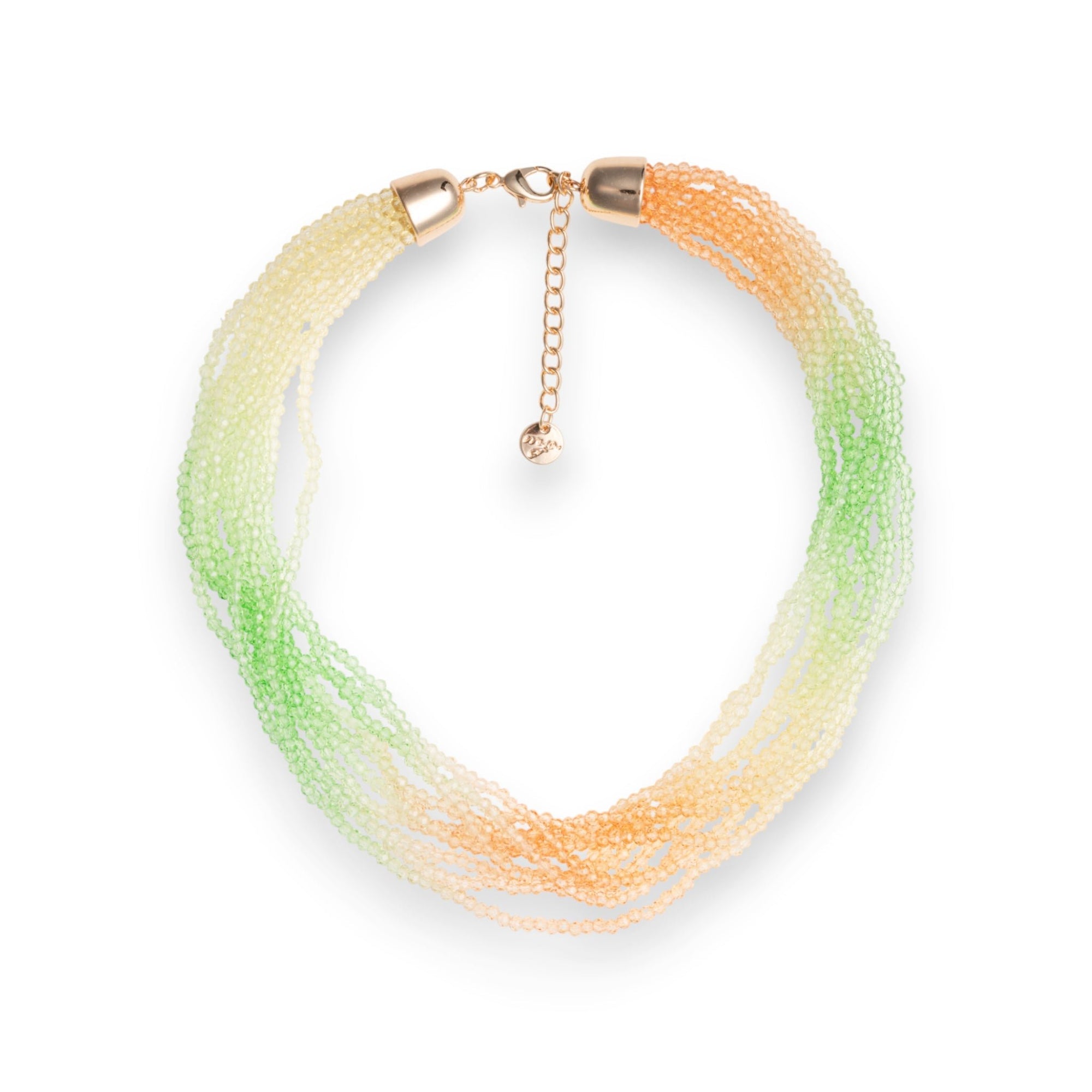 Collana girocollo multi filo di pietre in vetro multicolore - Mya Accessories