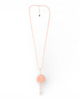 Collana lunga con pietre in acrilico, pendente mandala rosa - Mya Accessories