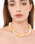 Collana girocollo con caramelle in cotone tono beige - Mya Accessories
