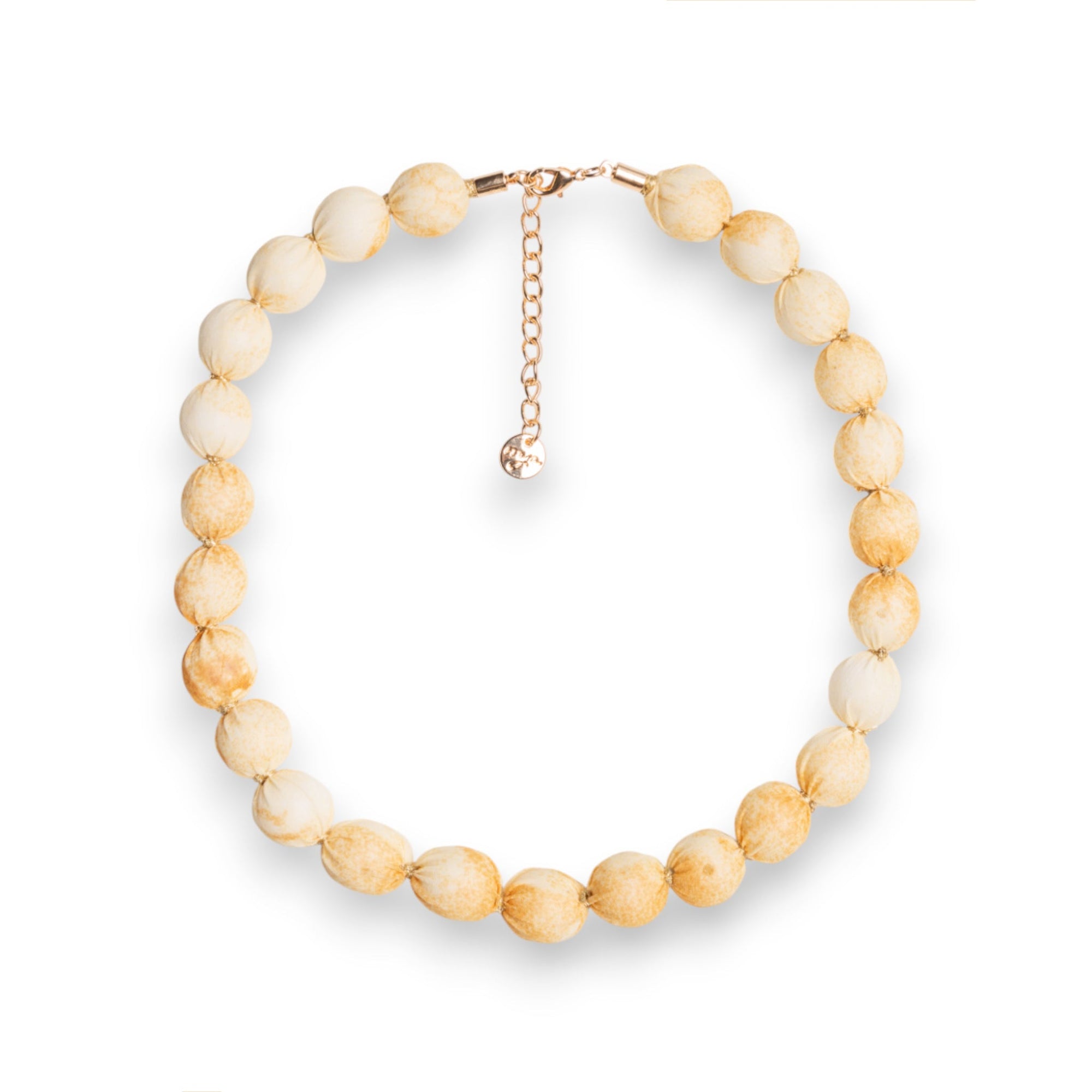 Collana girocollo con caramelle in cotone tono beige - Mya Accessories